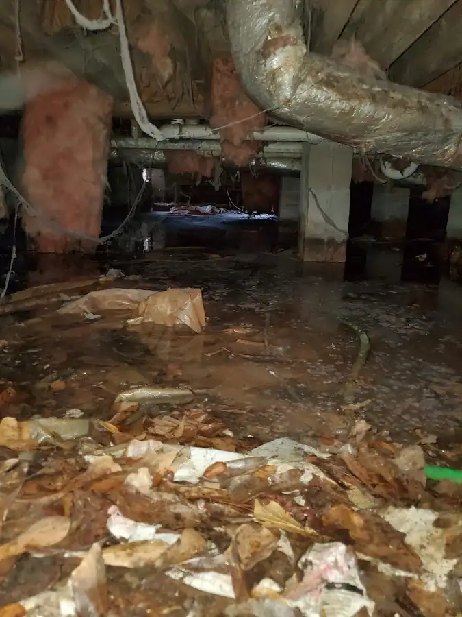 Crawl space flood assessment for Commercial Water Damage Restoration in Wausau